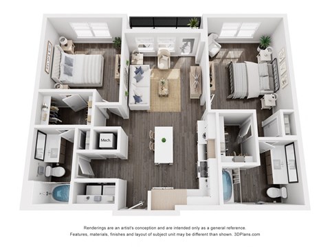 a 3 bedroom floorplan is shown in this image